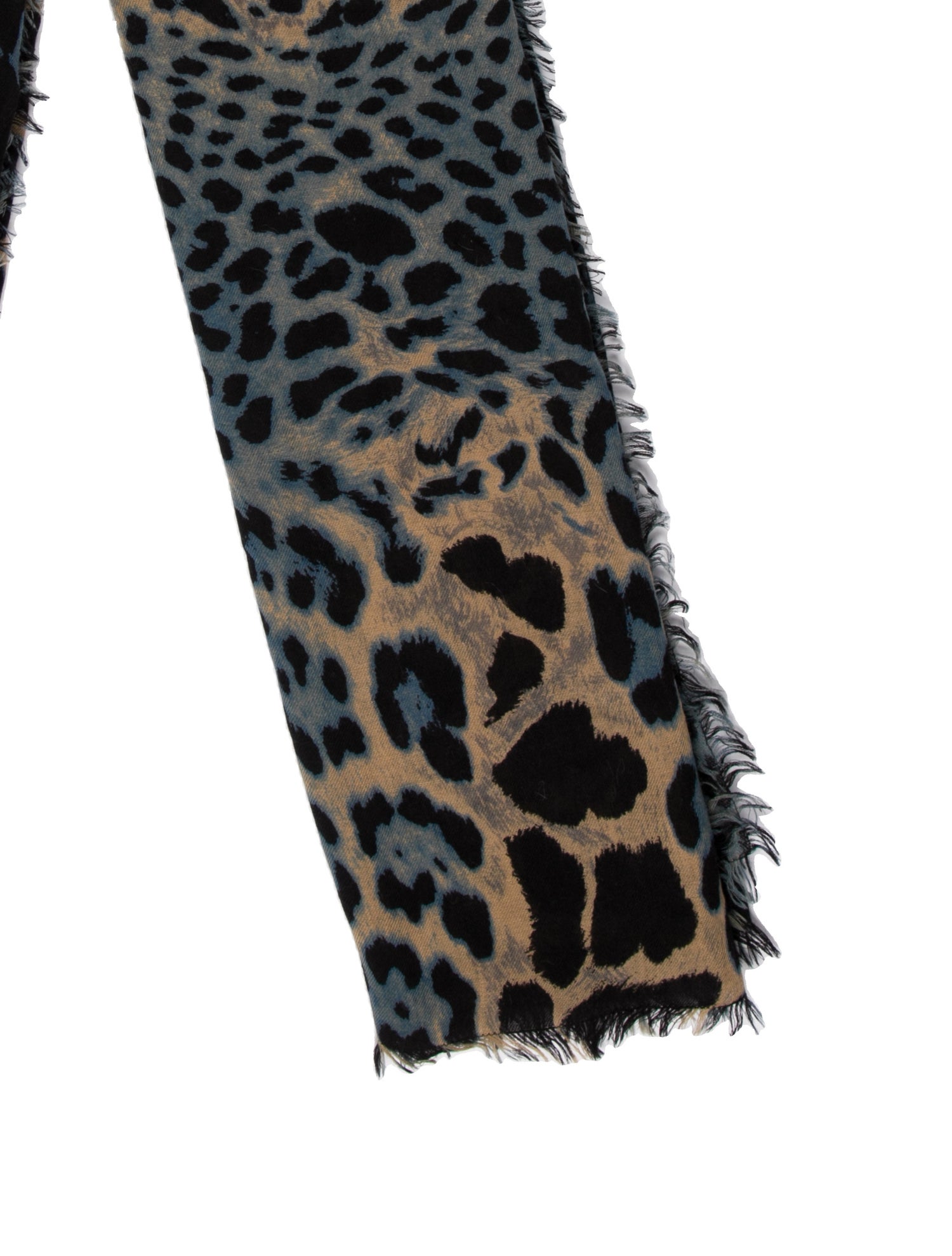 Saint Laurent Wool Animal Print Scarf