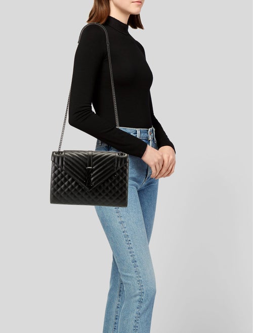 Saint Laurent Quilted Triquilt Envelope Large