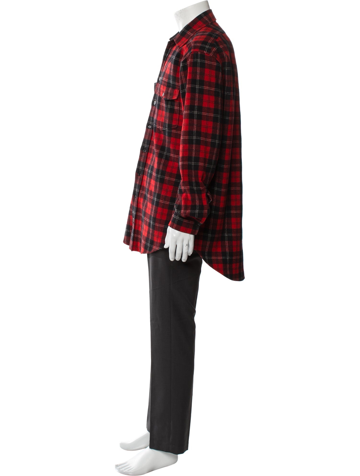 Saint Laurent Virgin Wool Plaid Print Shirt