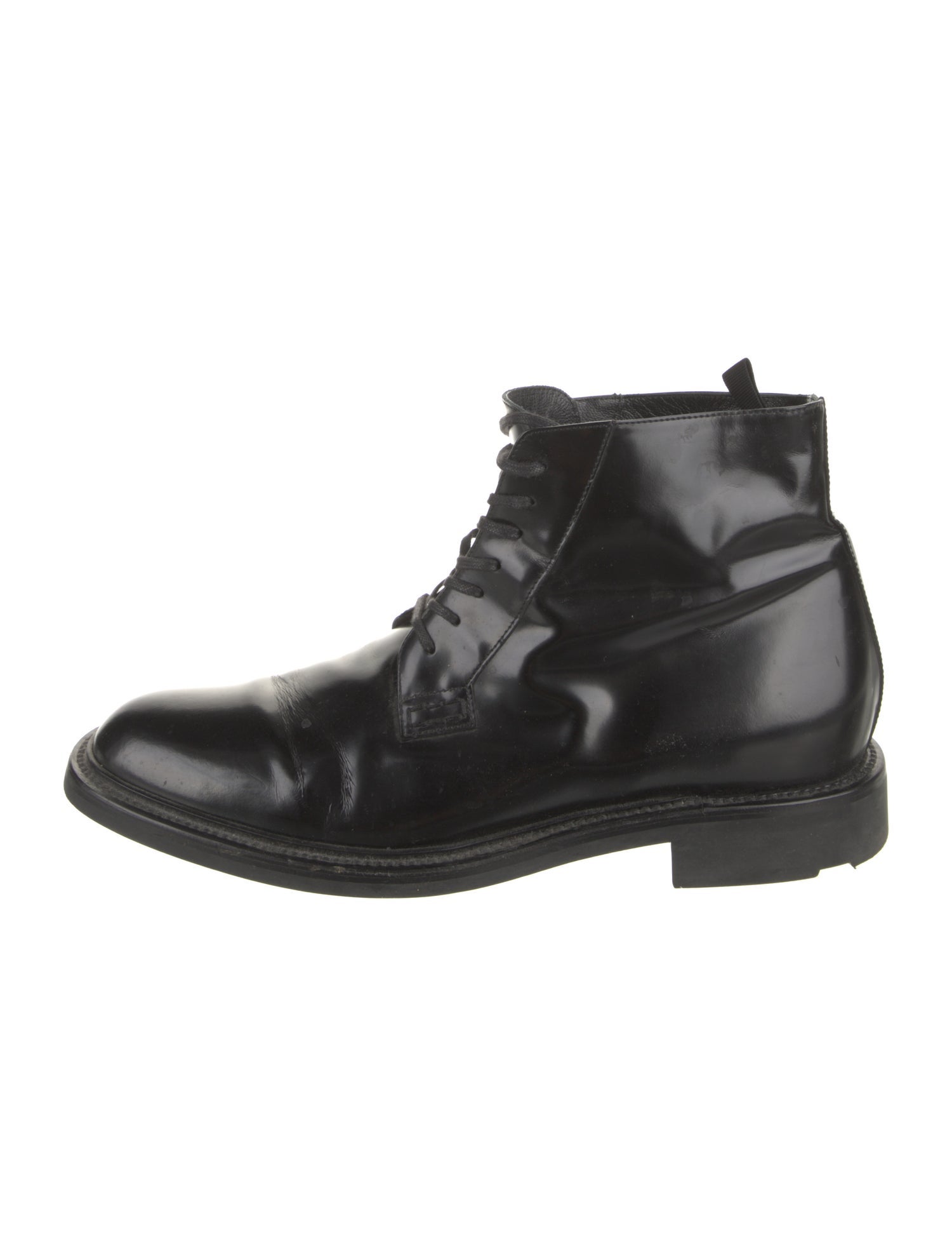 Saint Laurent Leather Lace-Up Boots