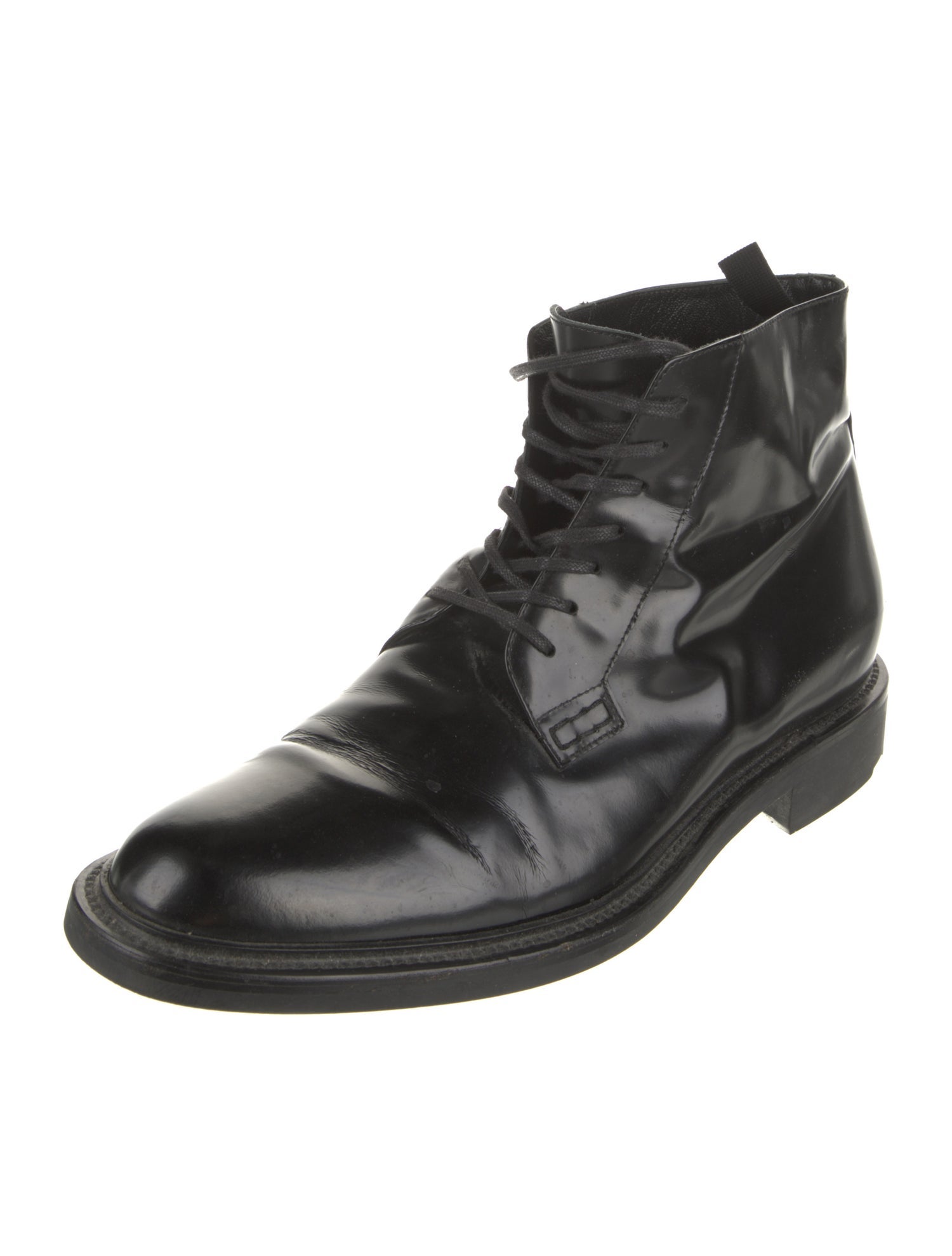 Saint Laurent Leather Lace-Up Boots