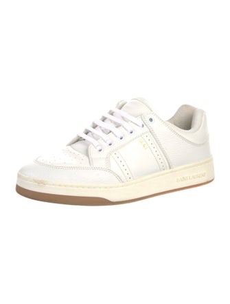 Saint Laurent Leather Lasercut Accents Sneakers
