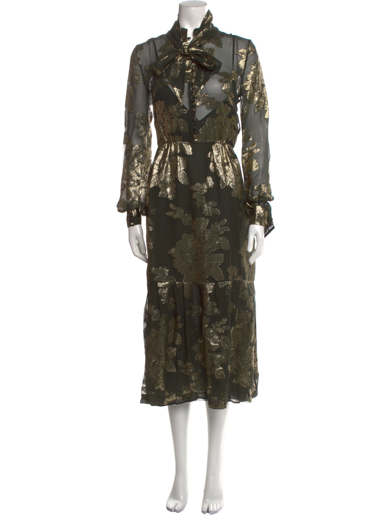 Saint Laurent Silk Midi Length Dress