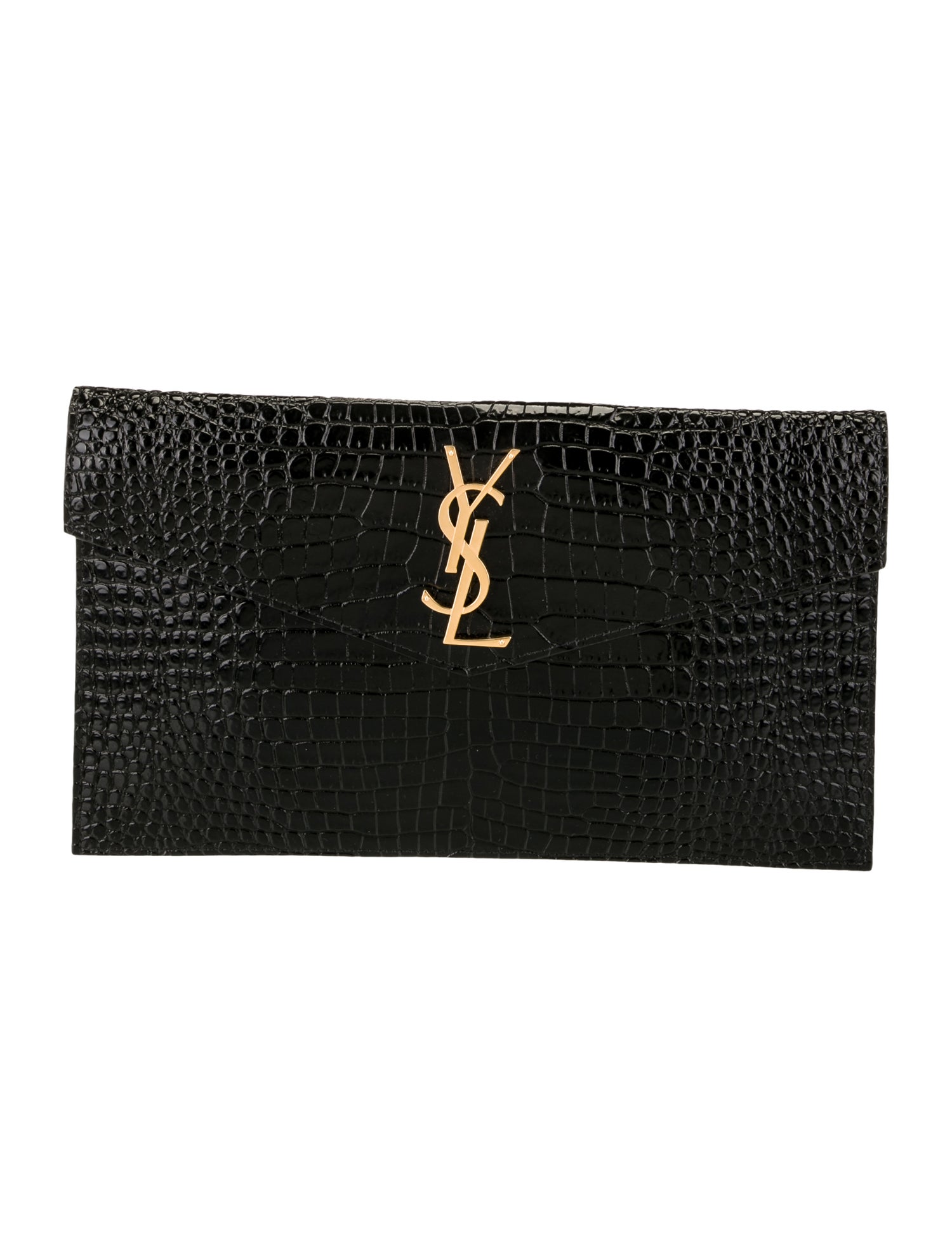 Saint Laurent Embossed Leather Clutch Small
