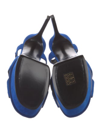 Saint Laurent Suede Slingback Sandals
