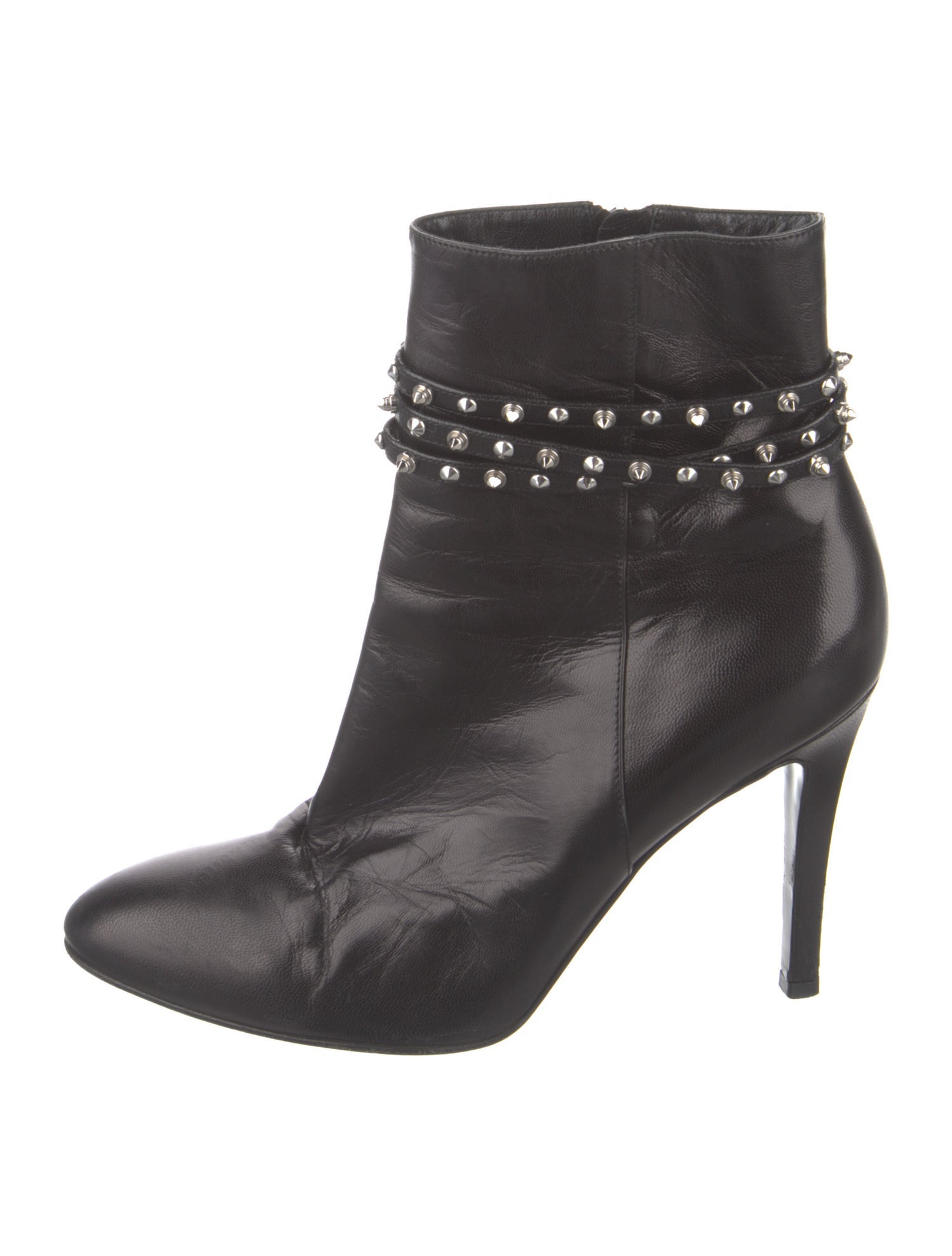 Saint Laurent Leather Studded Accents Boots