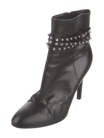 Saint Laurent Leather Studded Accents Boots