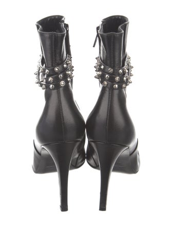 Saint Laurent Leather Studded Accents Boots