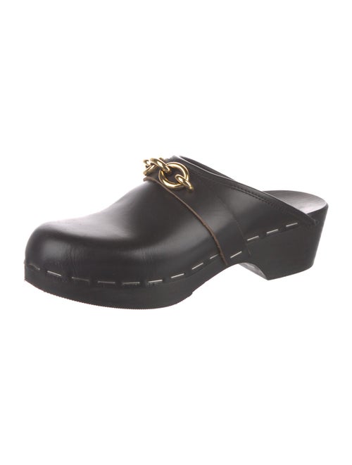 Saint Laurent Leather Chain-Link Accents Mules