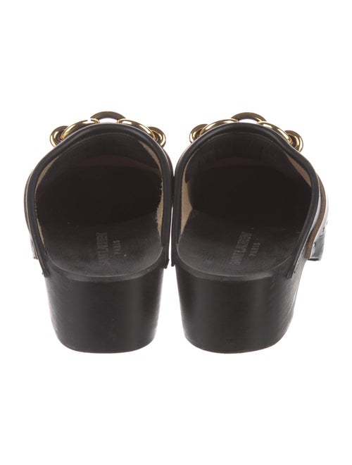 Saint Laurent Leather Chain-Link Accents Mules
