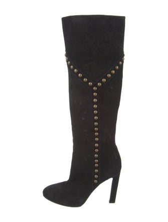 Saint Laurent Suede Studded Accents Boots