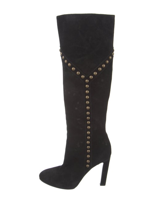 Saint Laurent Suede Studded Accents Boots
