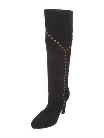 Saint Laurent Suede Studded Accents Boots
