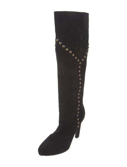 Saint Laurent Suede Studded Accents Boots