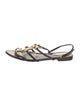 Saint Laurent Signature Logo Leather Slingback Sandals
