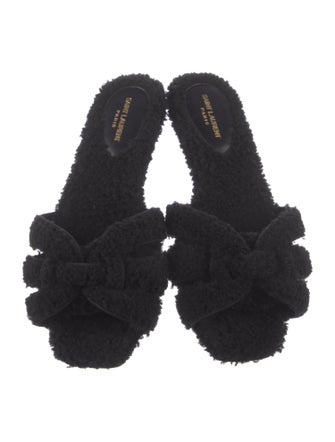 Saint Laurent Shearling Slides