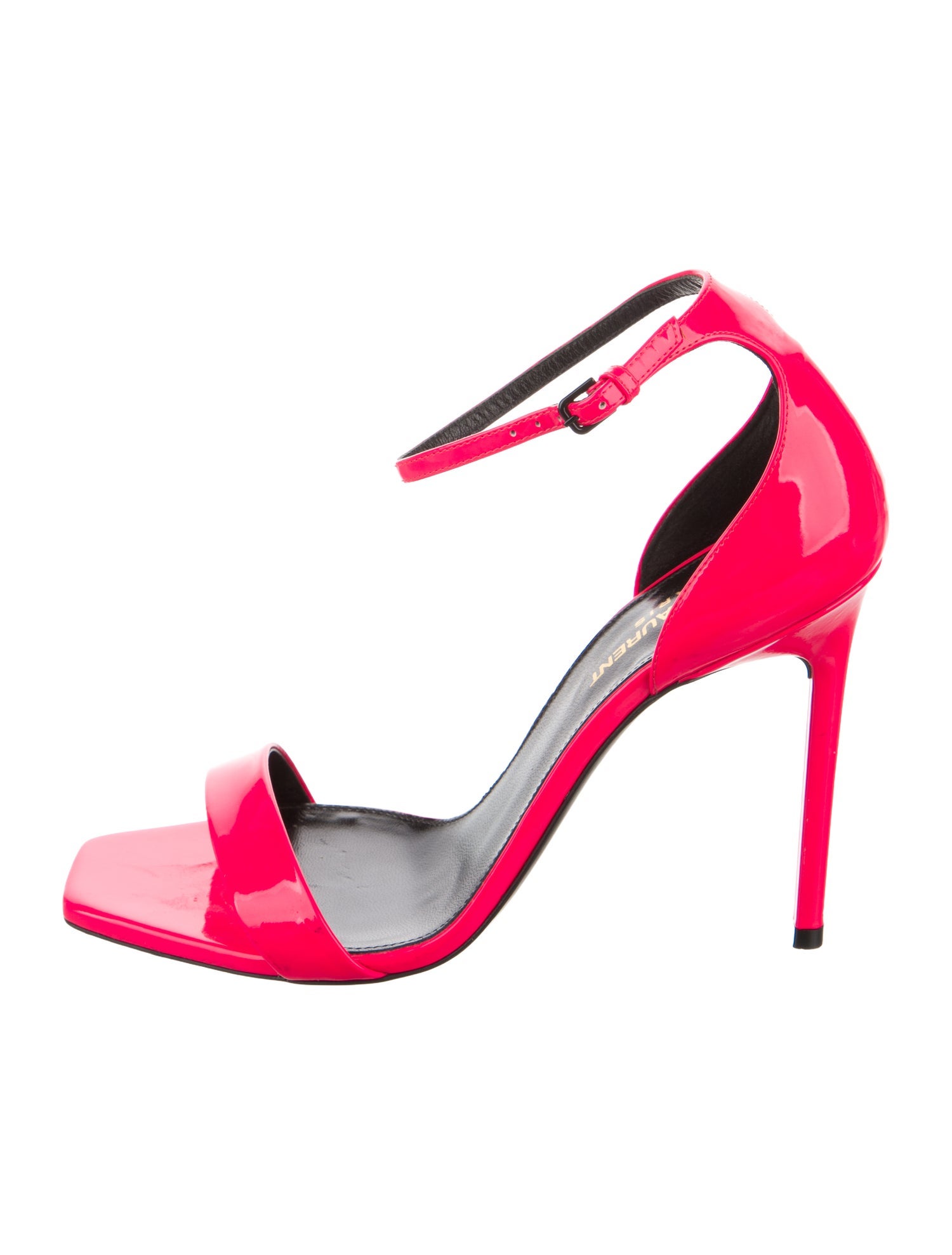 Saint Laurent Patent Leather Slingback Sandals