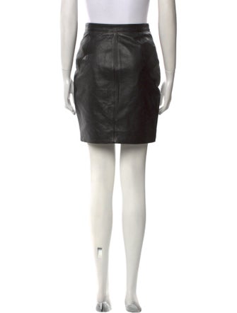 Saint Laurent Leather Mini Skirt