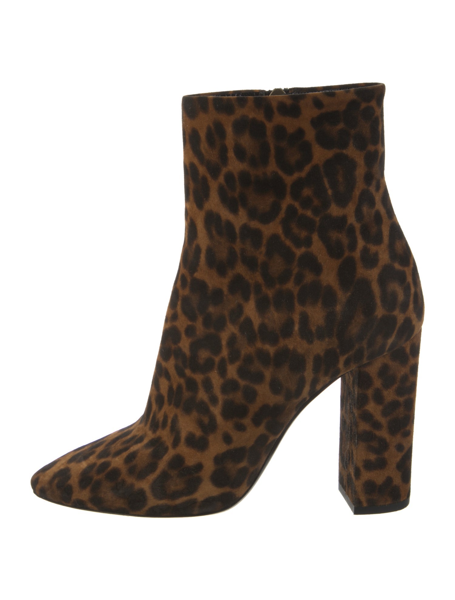 Saint Laurent Suede Animal Print Boots