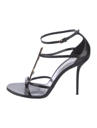 Saint Laurent Leather T-Strap Sandals