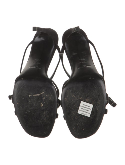 Saint Laurent Suede T-Strap Sandals