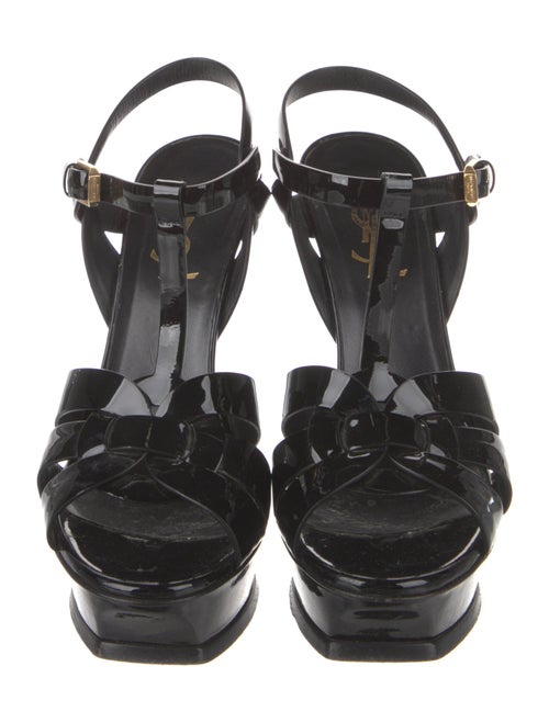 Saint Laurent Patent Leather T-Strap Sandals