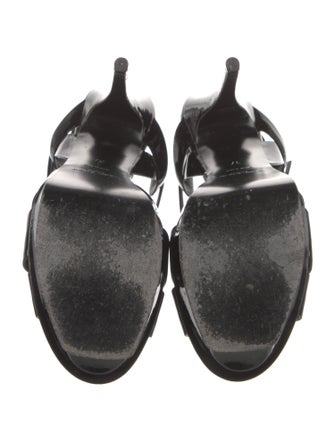 Saint Laurent Patent Leather T-Strap Sandals