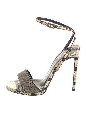 Saint Laurent Snakeskin Animal Print Sandals