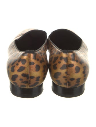 Saint Laurent Leather Animal Print Loafers