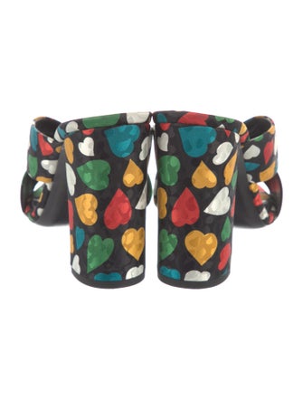 Saint Laurent Canvas Printed Slides