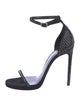 Saint Laurent Suede Crystal Embellishments Sandals
