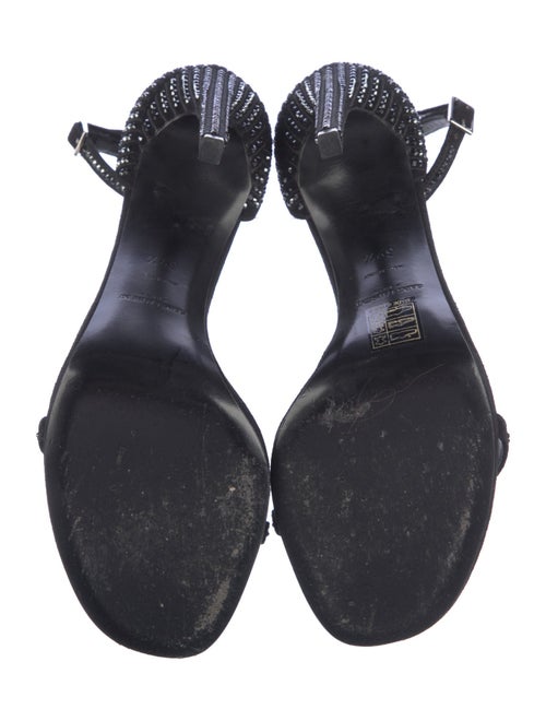 Saint Laurent Suede Crystal Embellishments Sandals