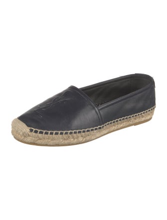 Saint Laurent Leather Whipstitch Trim Espadrilles