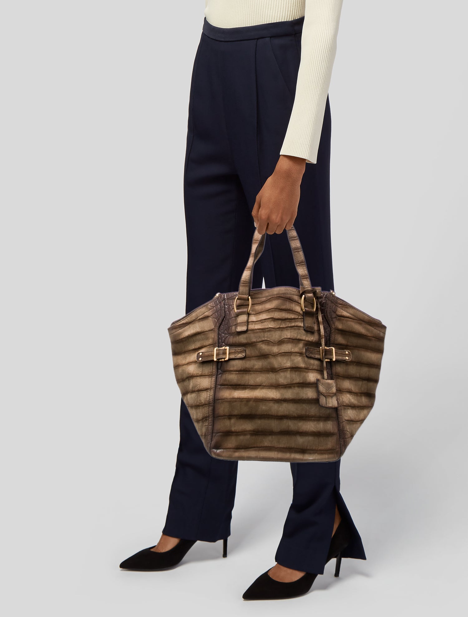 Yves Saint Laurent Rive Gauche Leather Top Handle Bag