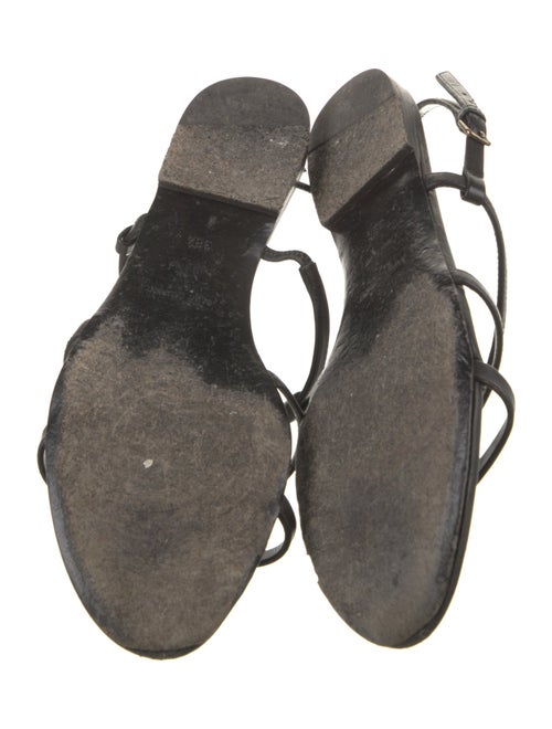 Saint Laurent Signature Logo Leather Slides