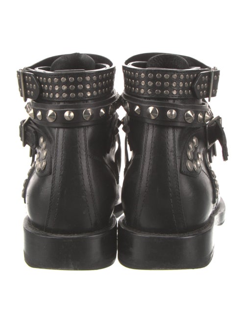 Saint Laurent Leather Printed Combat Boots