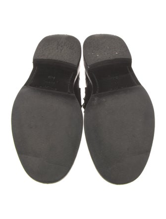 Saint Laurent Leather Printed Combat Boots