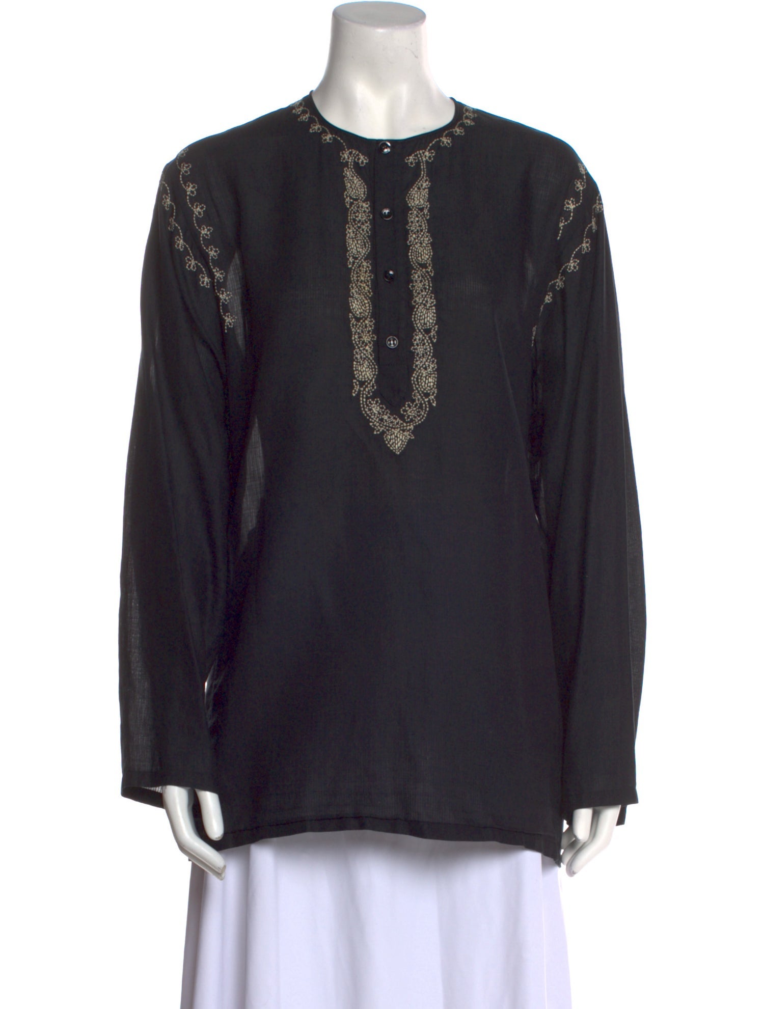 Saint Laurent Crew Neck Long Sleeve Tunic