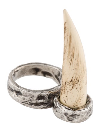 Saint Laurent Resin Spike- Detailed Hammered Ring