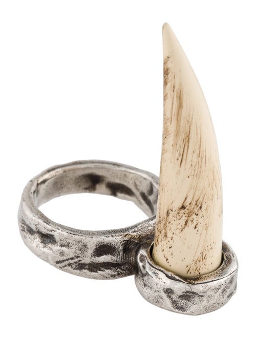 Saint Laurent Resin Spike- Detailed Hammered Ring