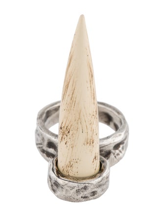 Saint Laurent Resin Spike- Detailed Hammered Ring
