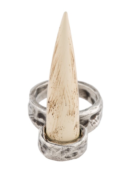 Saint Laurent Resin Spike- Detailed Hammered Ring