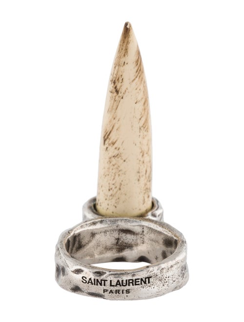 Saint Laurent Resin Spike- Detailed Hammered Ring