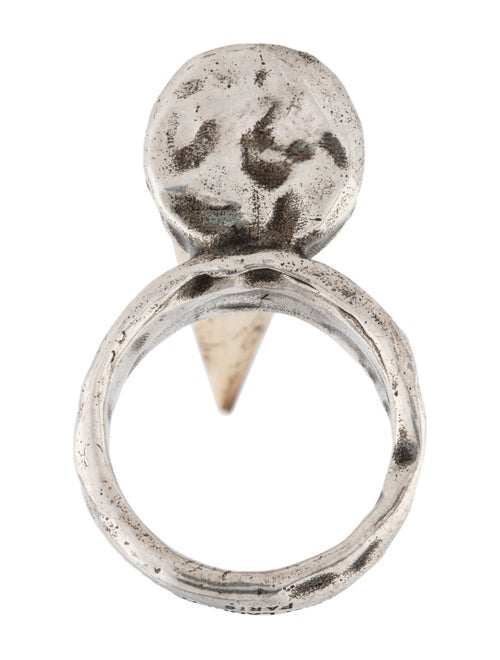 Saint Laurent Resin Spike- Detailed Hammered Ring