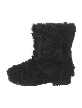 Saint Laurent Faux Fur Lace-Up Boots