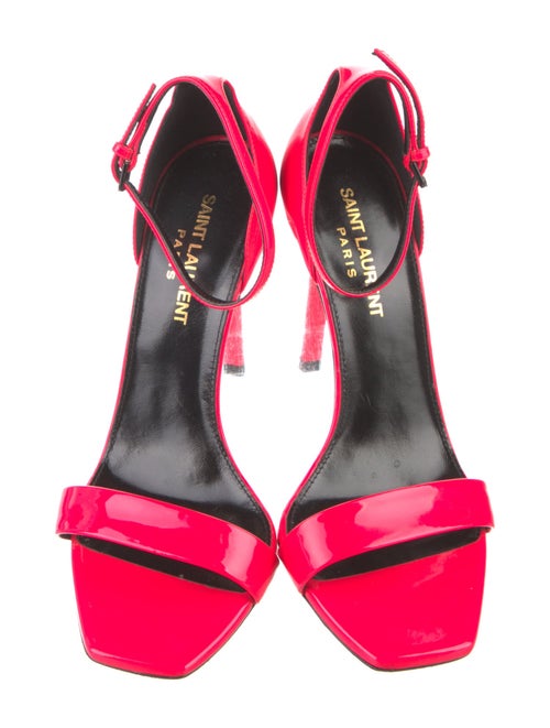 Saint Laurent Patent Leather Slingback Sandals
