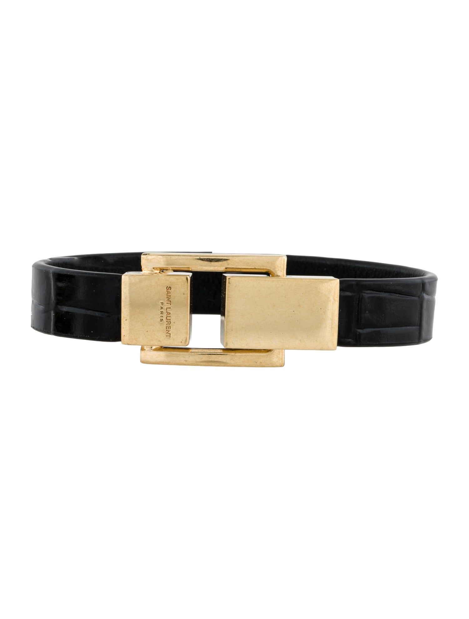 Saint Laurent Leather Le Carré Wrap Bracelet