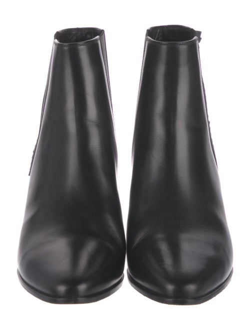 Saint Laurent Leather Fringe Trim Accent Boots