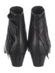 Saint Laurent Leather Fringe Trim Accent Boots