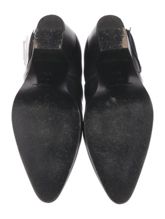 Saint Laurent Leather Fringe Trim Accent Boots